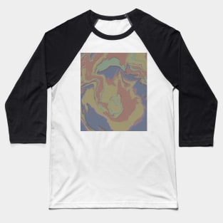 Glitchy Liquid Swirls Retro Pattern Baseball T-Shirt